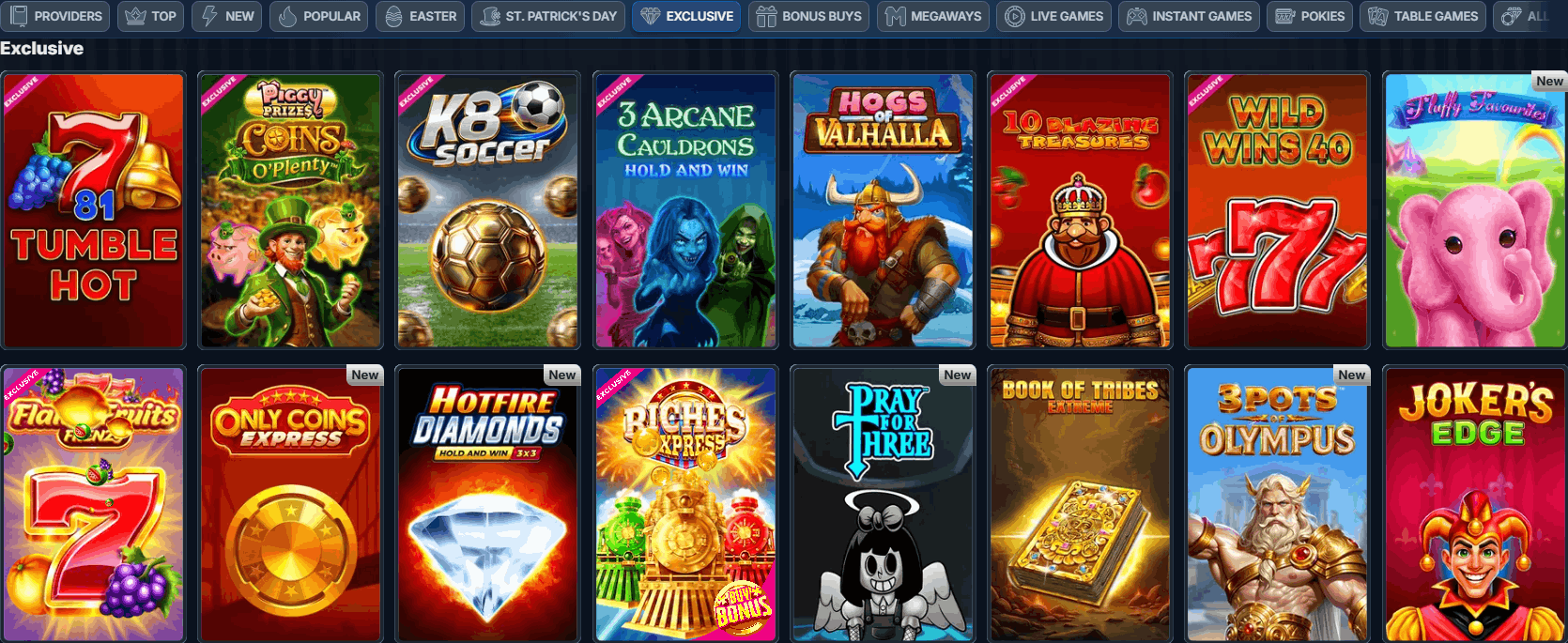 BetRepublic Casino exclusive games
