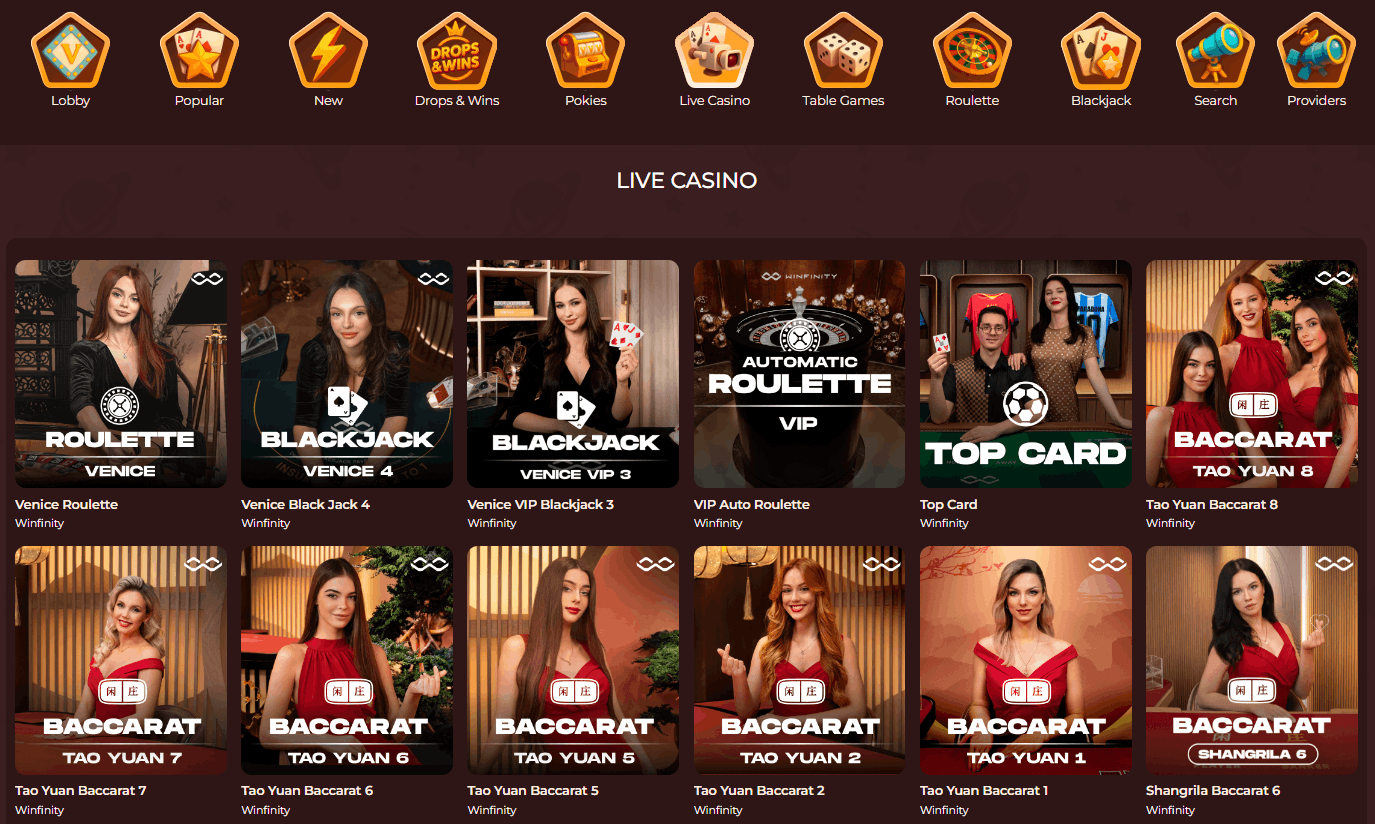VegaZone Casino live dealers