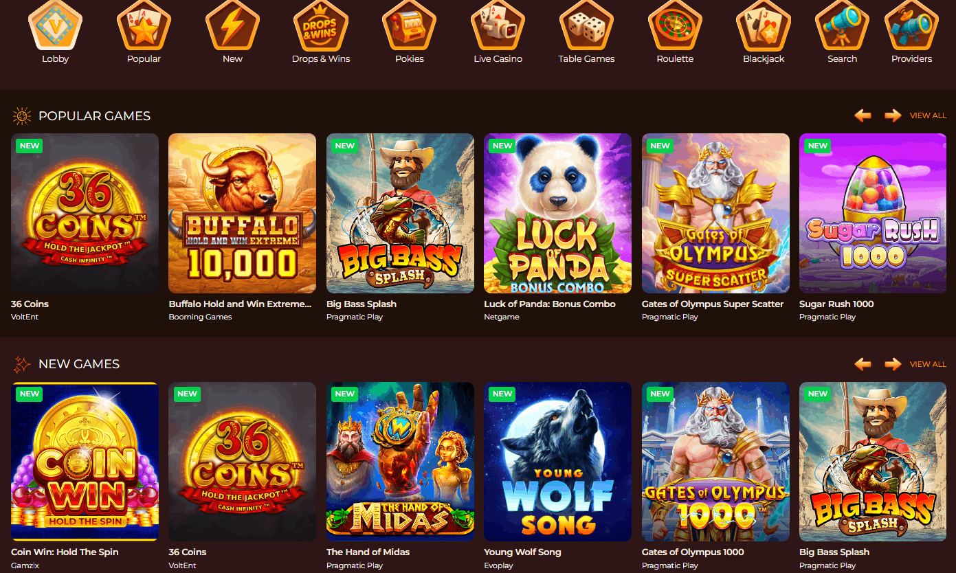VegaZone Casino real money games