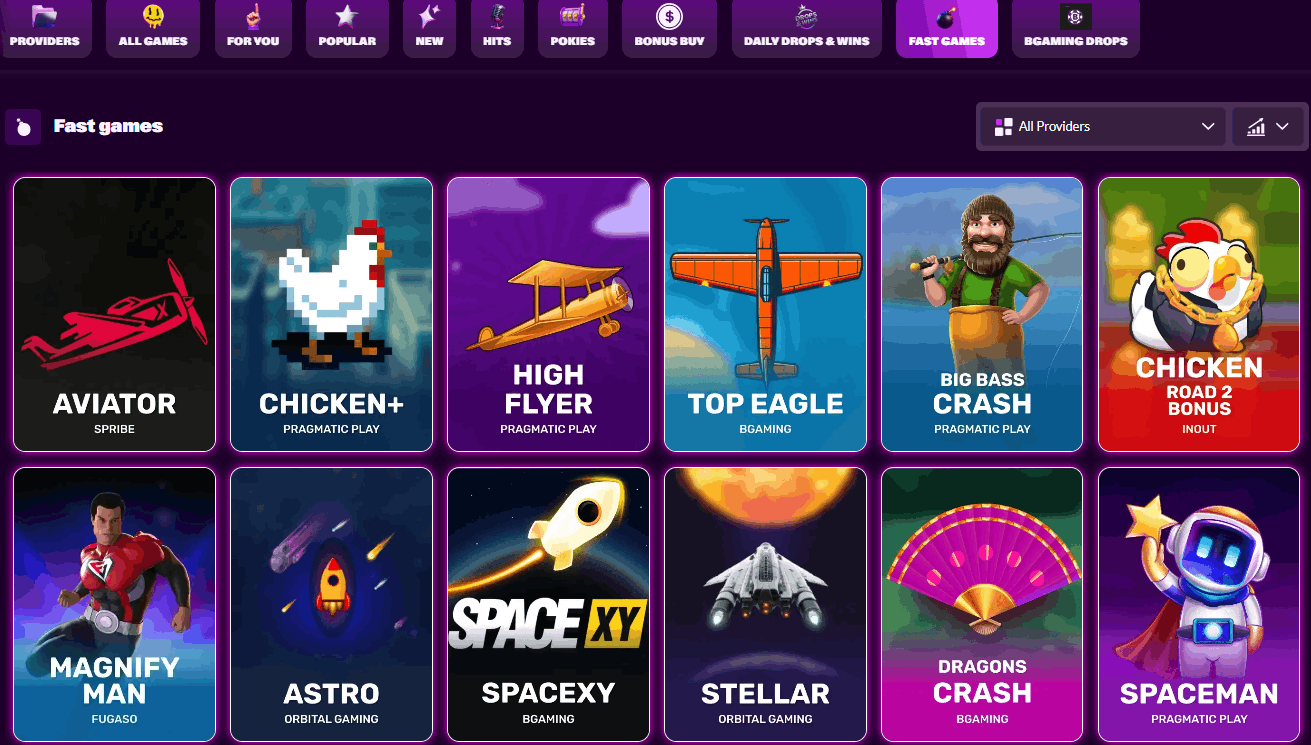 Slotrave Casino fast games