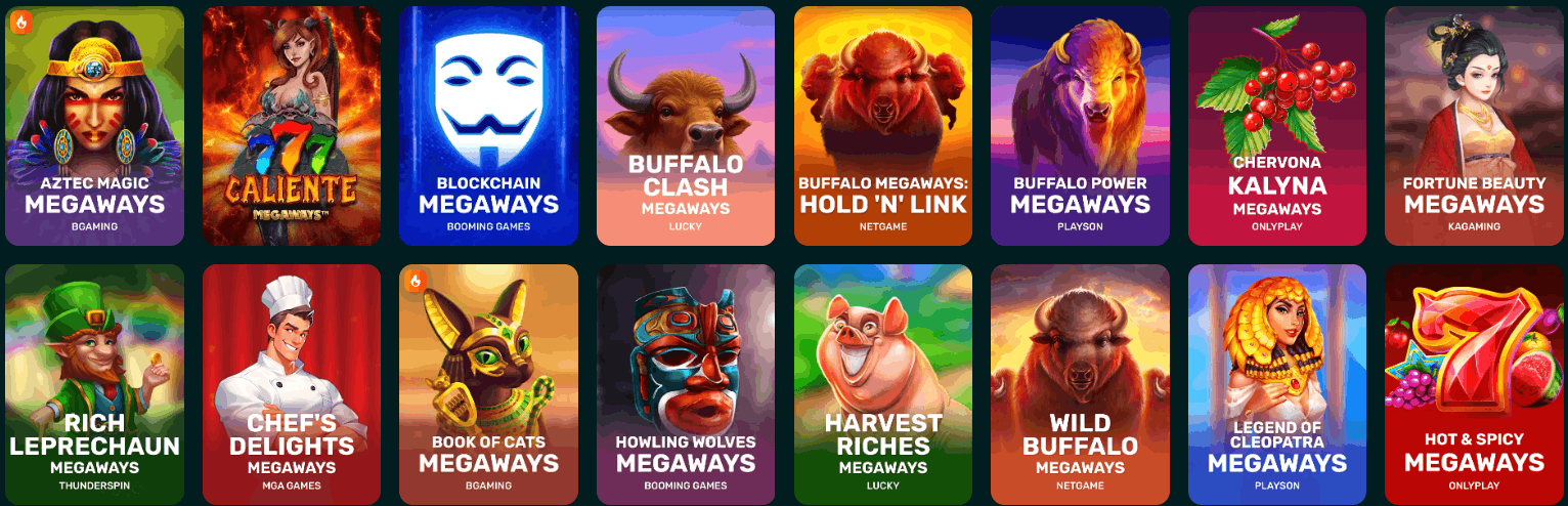 Spinaconda Casino Megaways and Bonus Buy games
