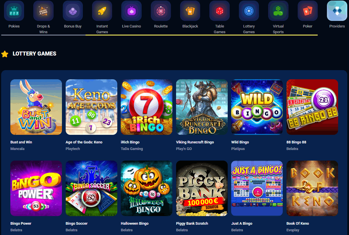 AzurSlot Casino lottery games