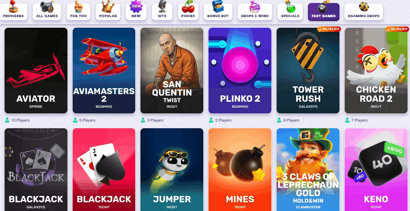 SafeCasino fast games
