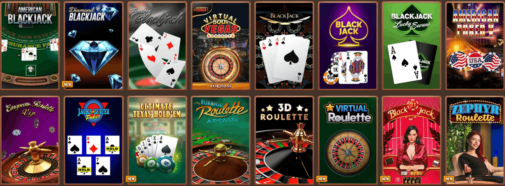 Stonevegas Casino table games