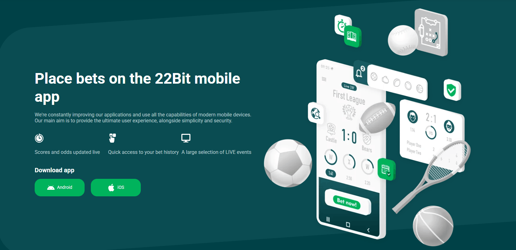 22Bit Casino mobile app
