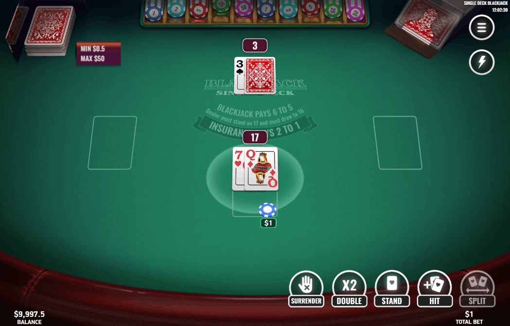 Single Deck Blackjack by Platipus