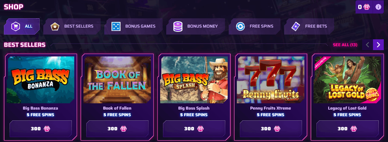 Roby Casino bonus shop