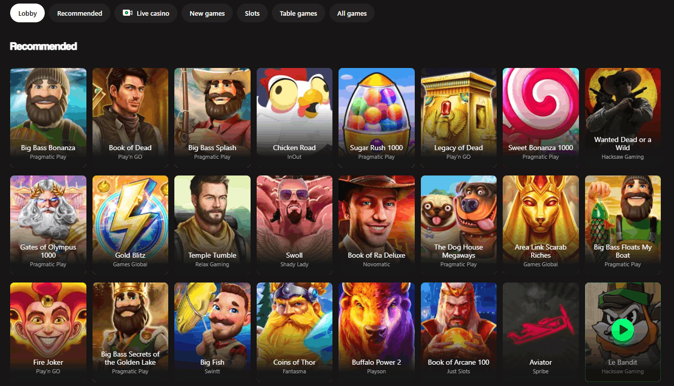 BetNinja Casino real money casino games