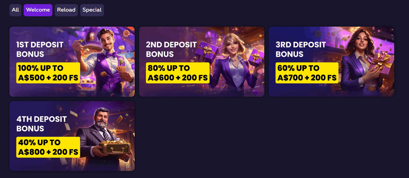 Playfina Casino bonuses