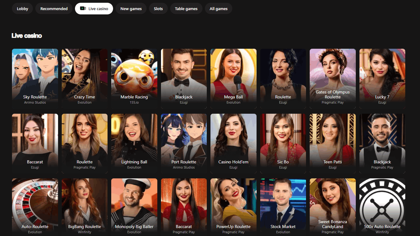 BetNinja Casino live dealers