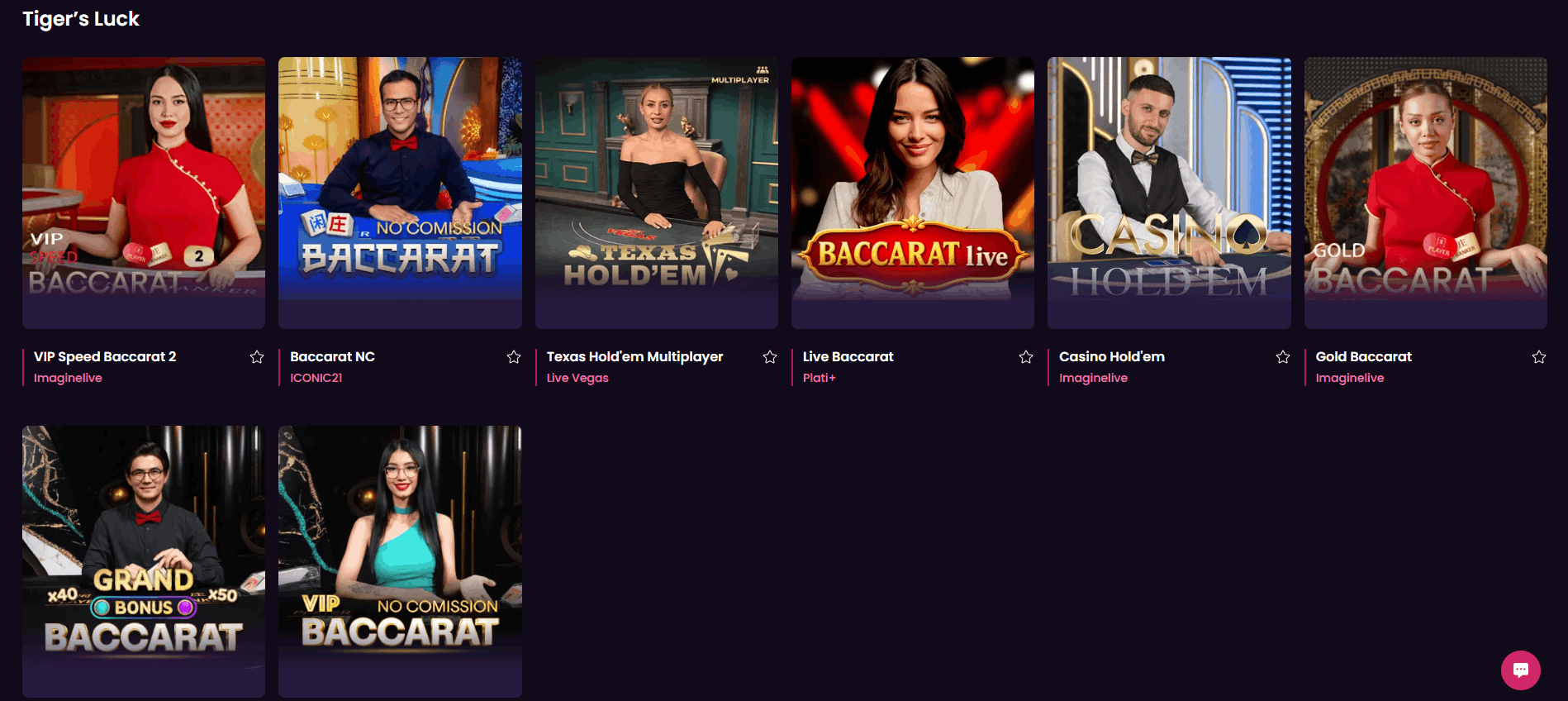 Vegas Now Casino baccarat games