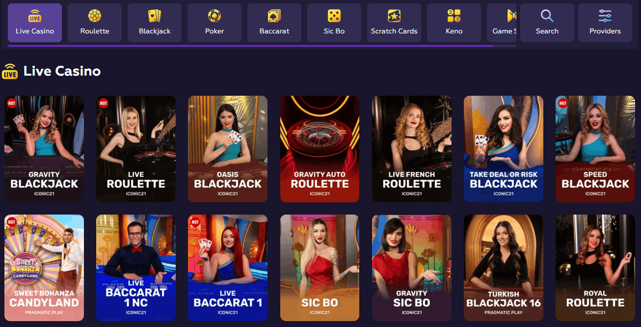 Playfina Casino live dealer games