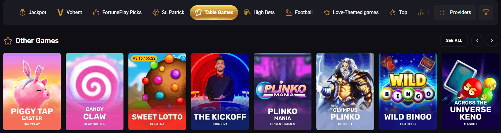 Fortune Play Casino table games