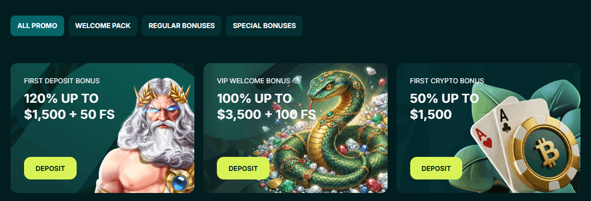 Spinaconda Casino Bonuses