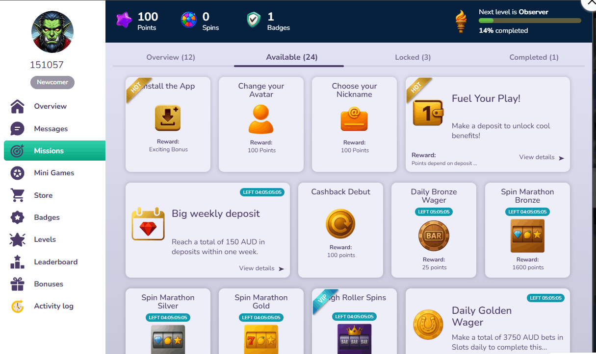 SafeCasino Missions