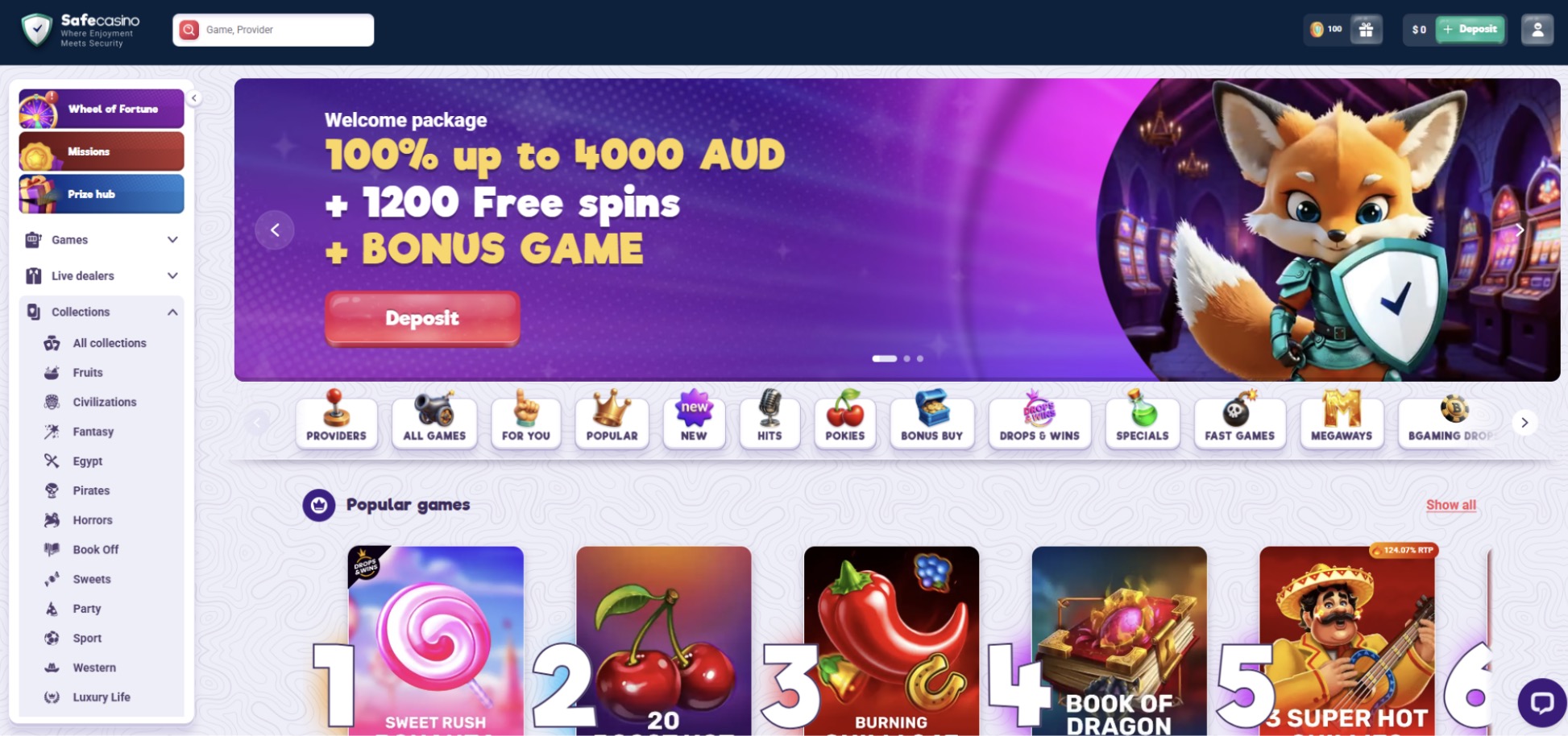 Safe Casino welcome bonus