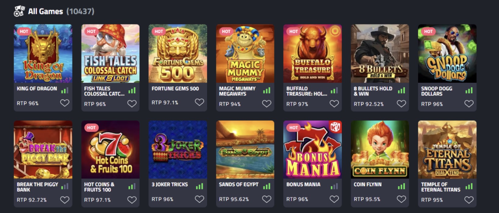 mBit casino game library