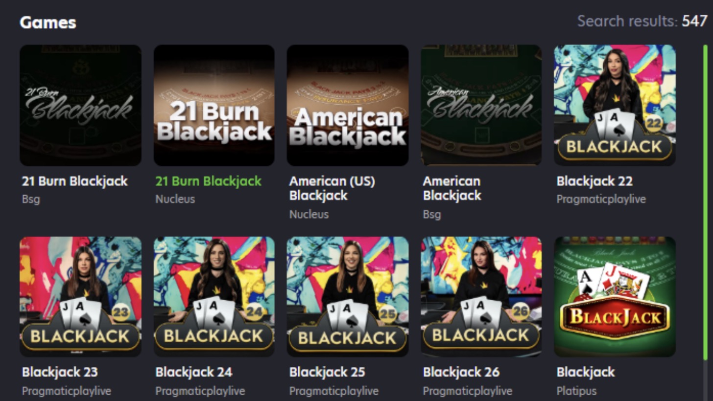 Neospin Casino blackjack games