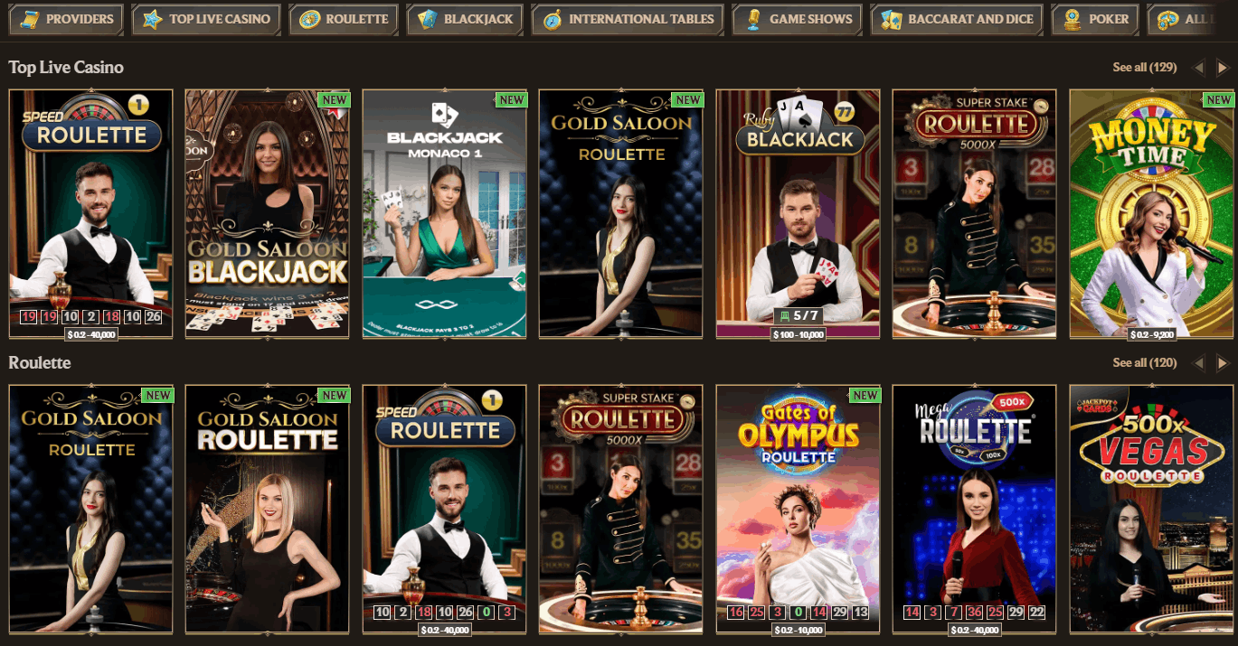 Realz Casino live dealer games