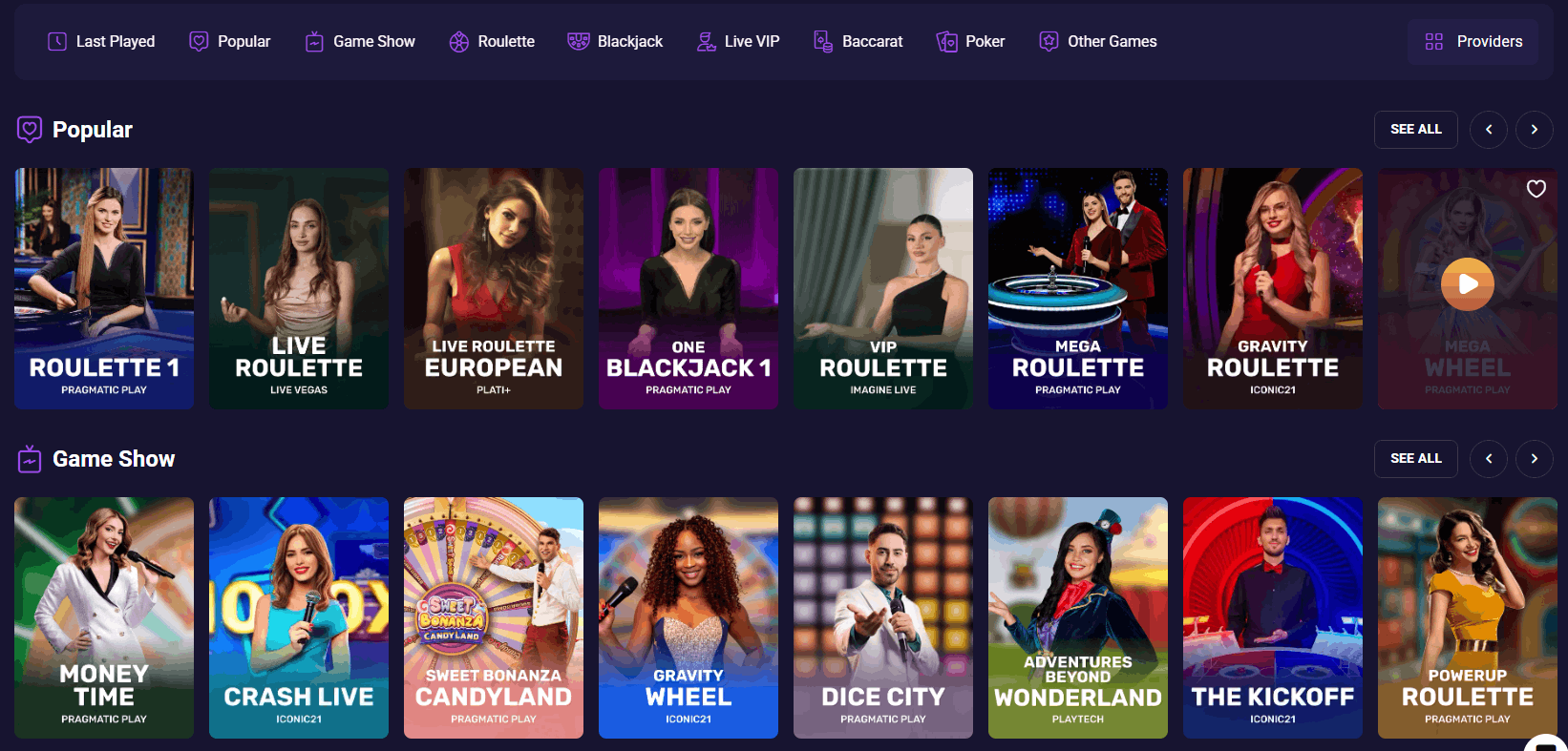Spirit Casino live dealers