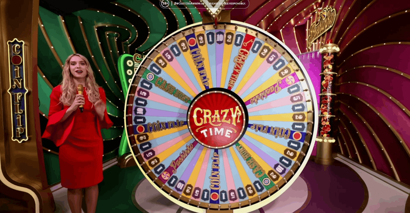 Crazy Time host spinning wheel