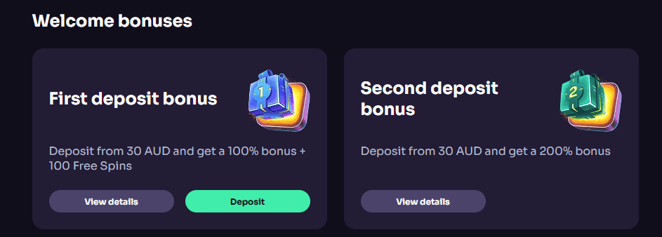 WinSpiri casino welcome bonuses