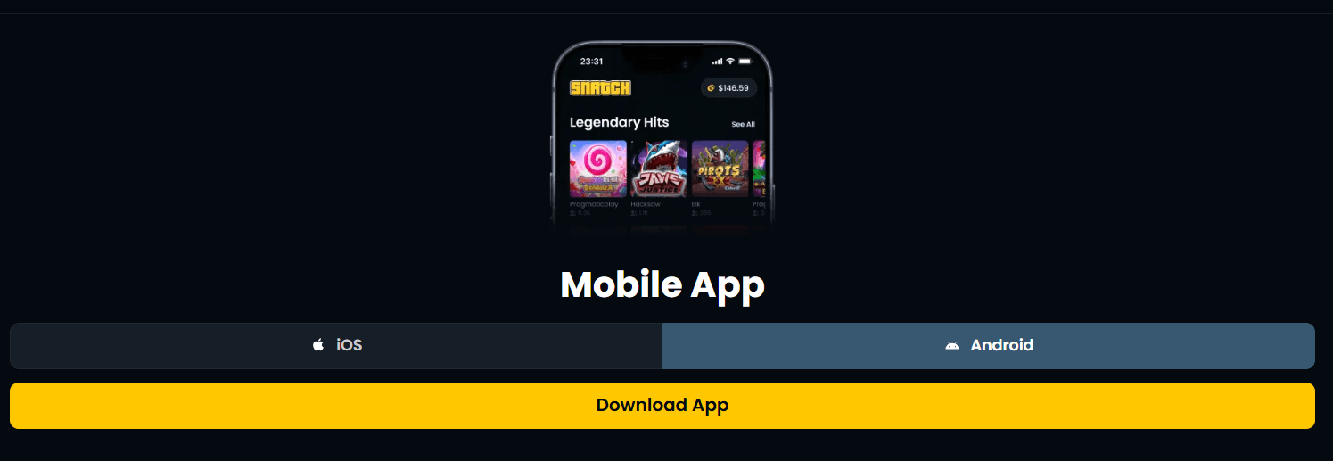 Snatch Casino mobile app