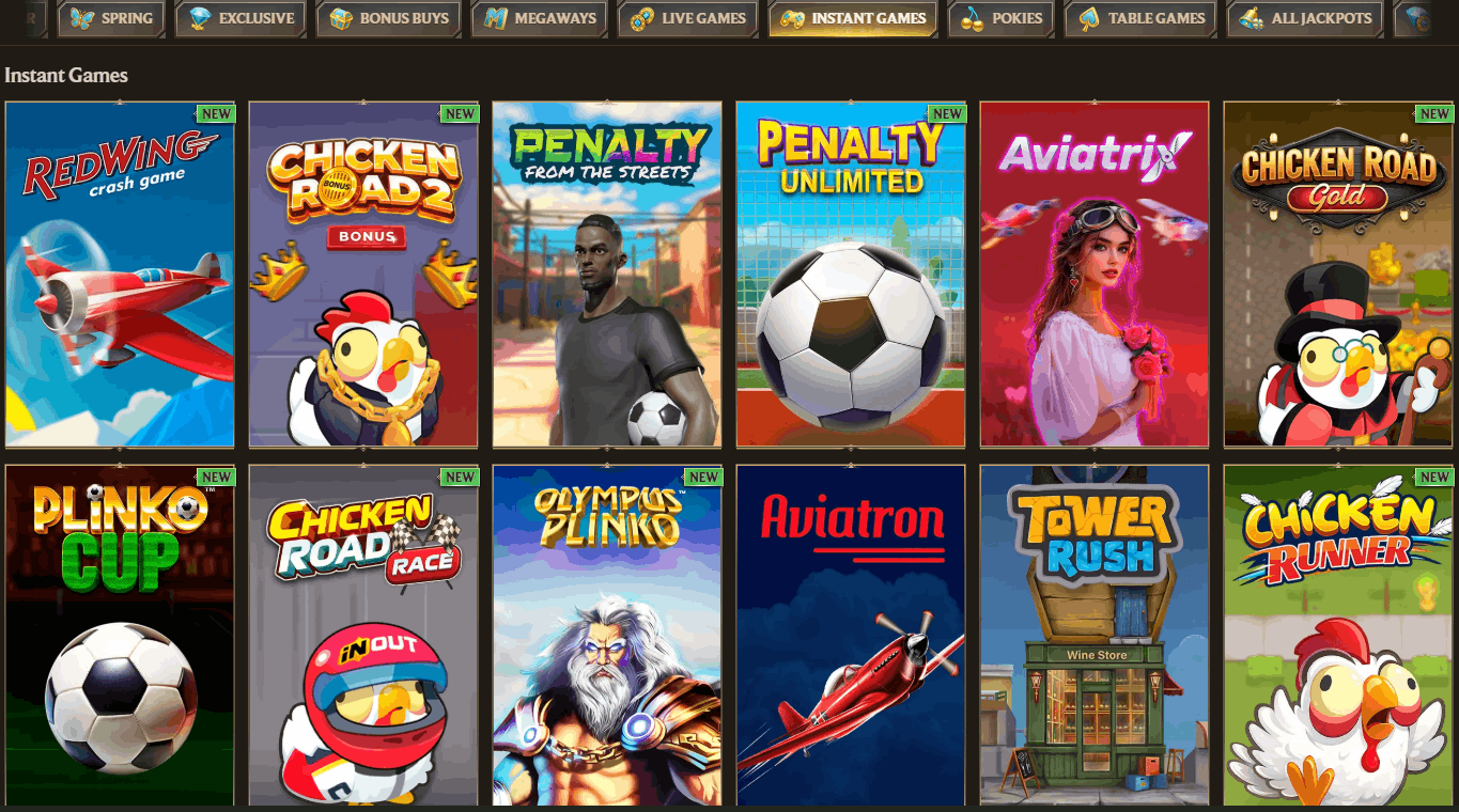 Realz Casino instant games