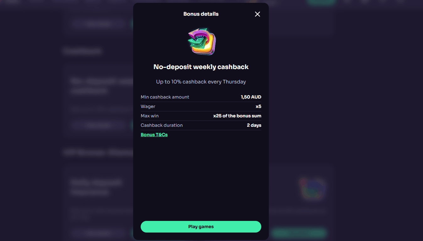 WinSpirit casino no deposit weekly cashback