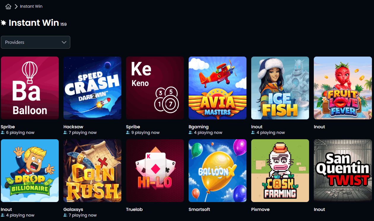 Snatch Casino instant win games