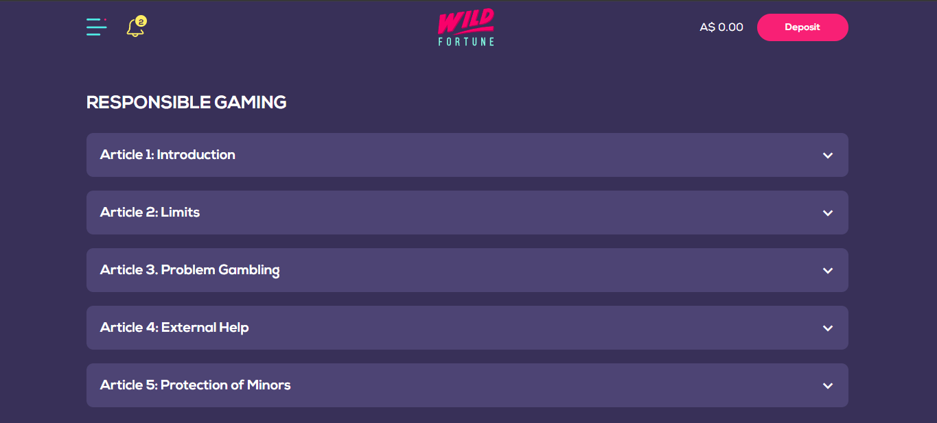 Wild Fortune casino RSG tools