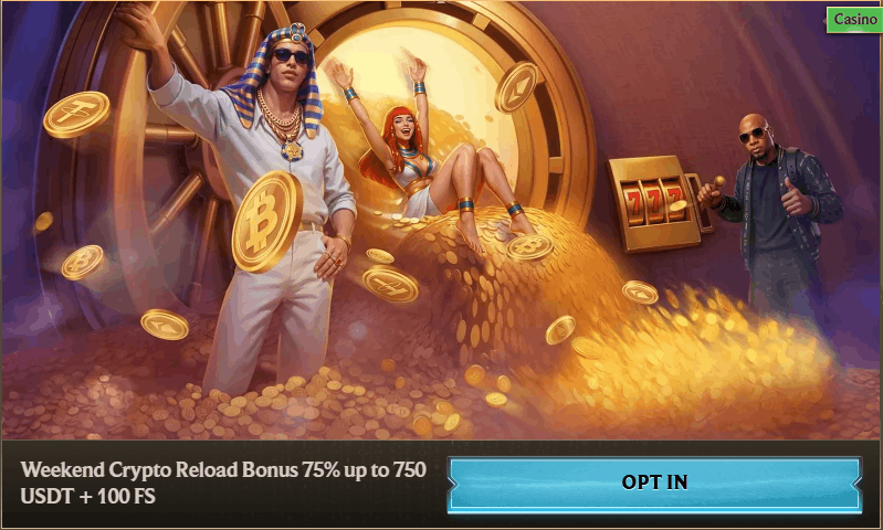 Realz Casino weekend crypto reload bonus