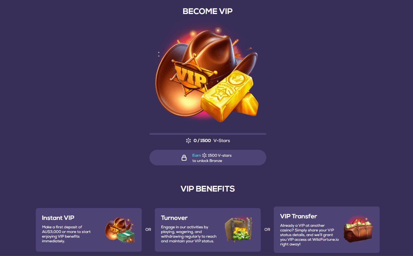 Wild Fortune casino VIP Club