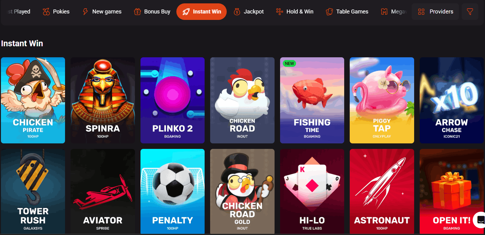 HollyWin casino instant win games