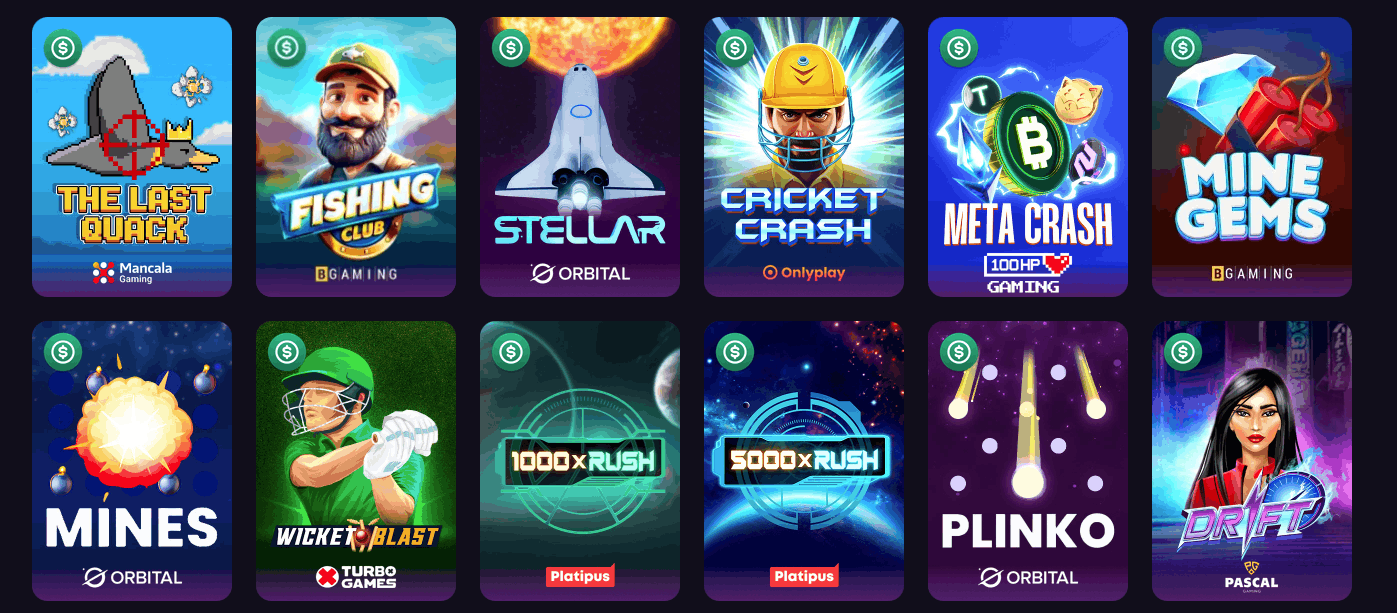 WinSpirit casino instant win games