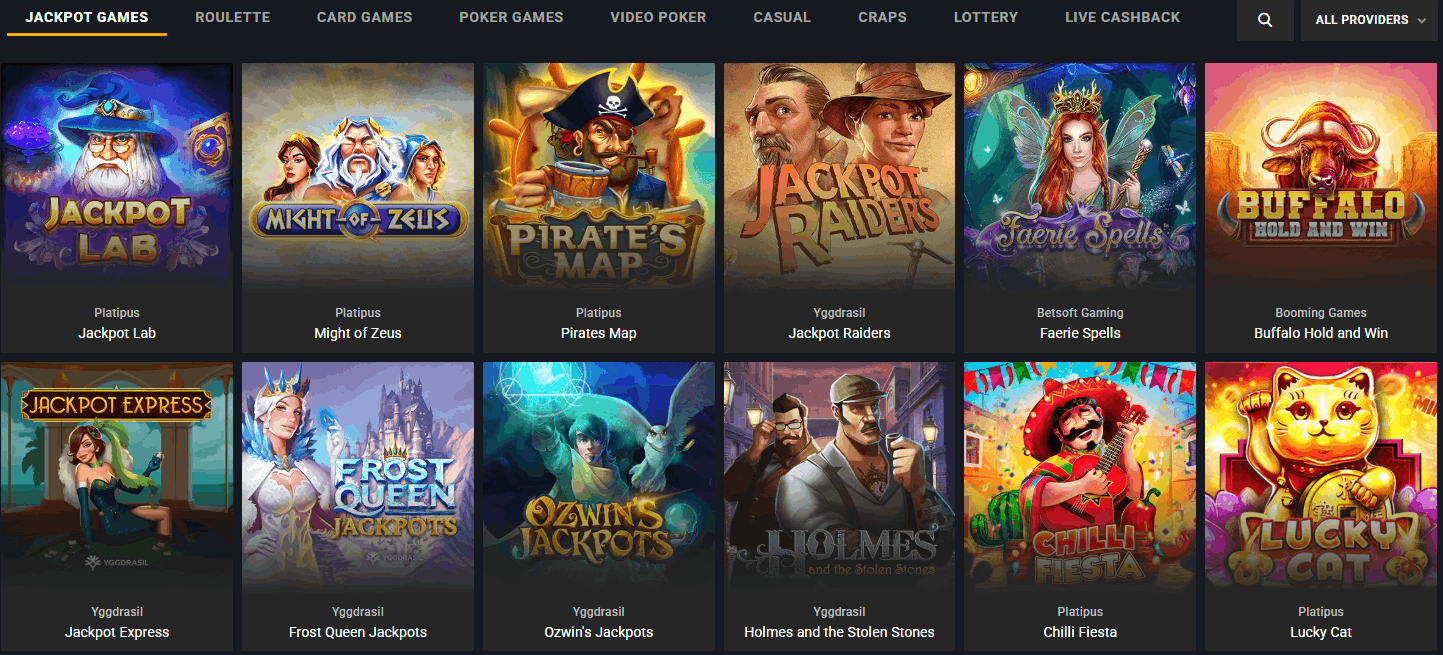 PlayMax Casino jackpot games