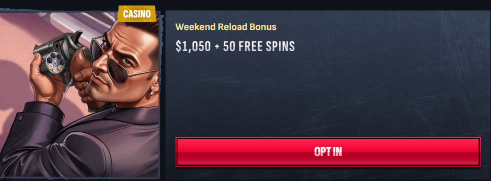Mafia Casino Weekend Reload Bonus