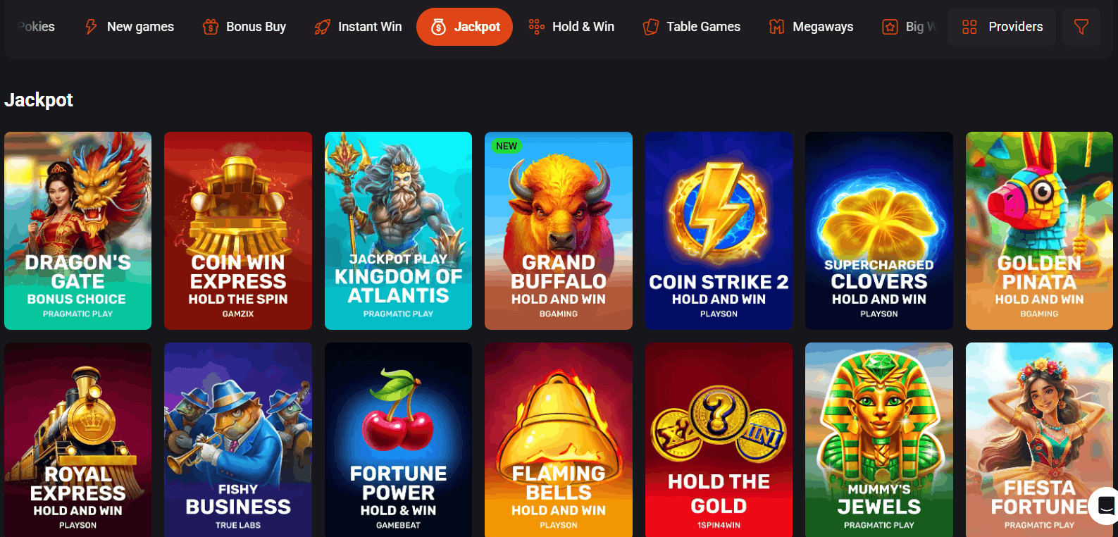 HollyWin casino jackpots