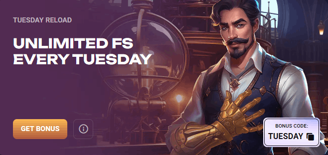 Spirit Casino Tuesday reload bonus