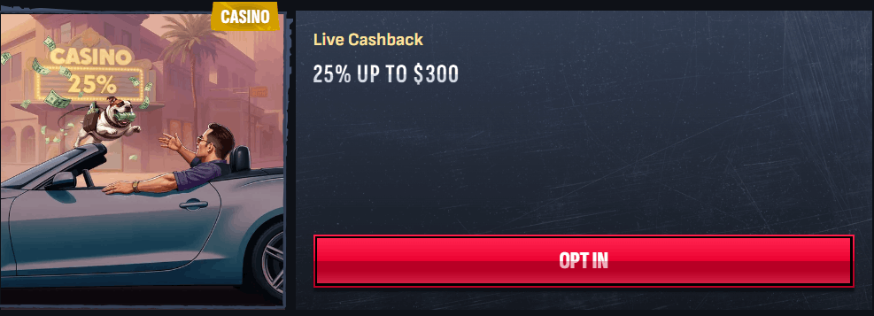 Mafia Casino Live Cashback Bonus