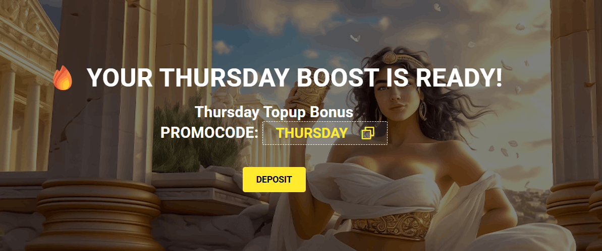 Olympia Casino Thurday reload bonus