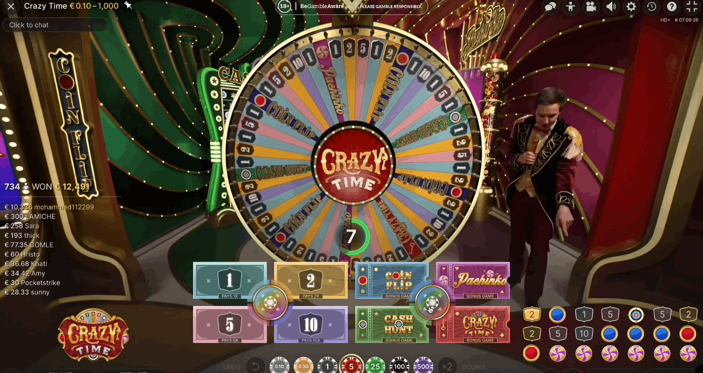 Crazy Time wheel