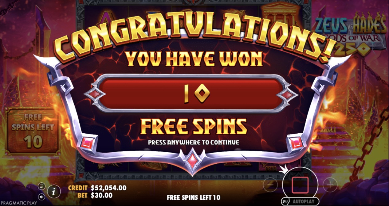 Zeus vs Hades: Gods of War 250 pokie