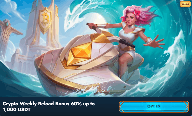 Casea Casino crypto weekly reload bonus