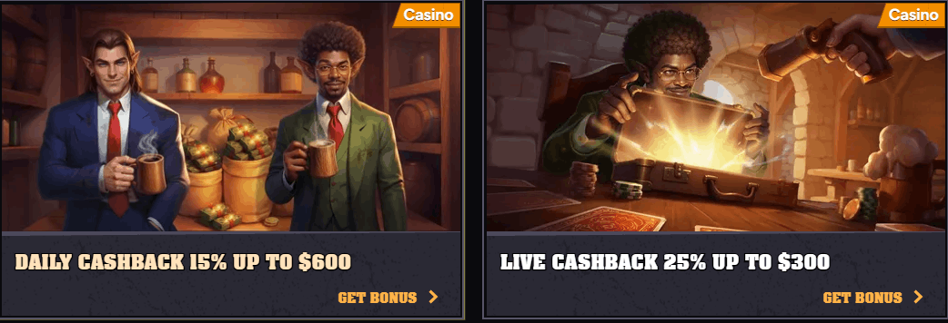 Wintino Casino cashback bonuses