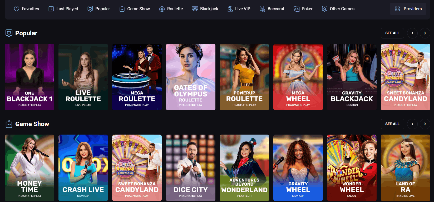 SlotLounge live dealers
