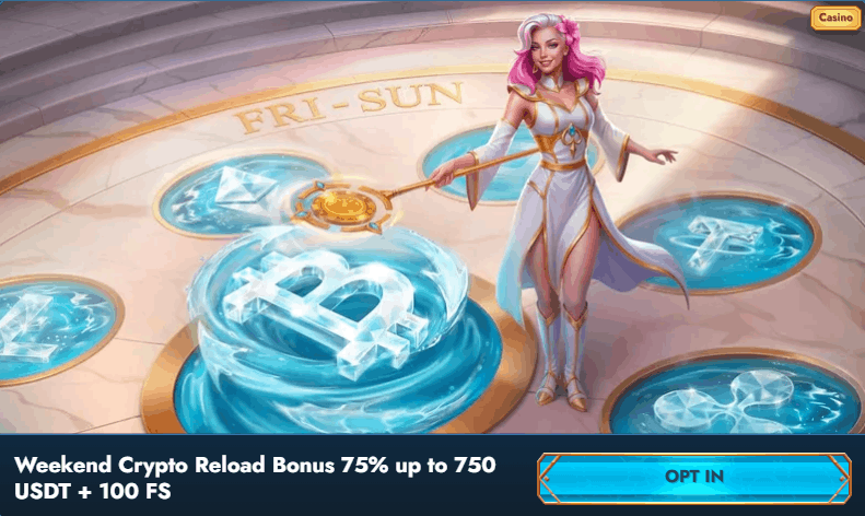 Casea Casino weekend crypto reload bonus