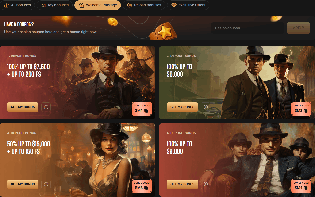 SlotMafia Casino welcome bonus