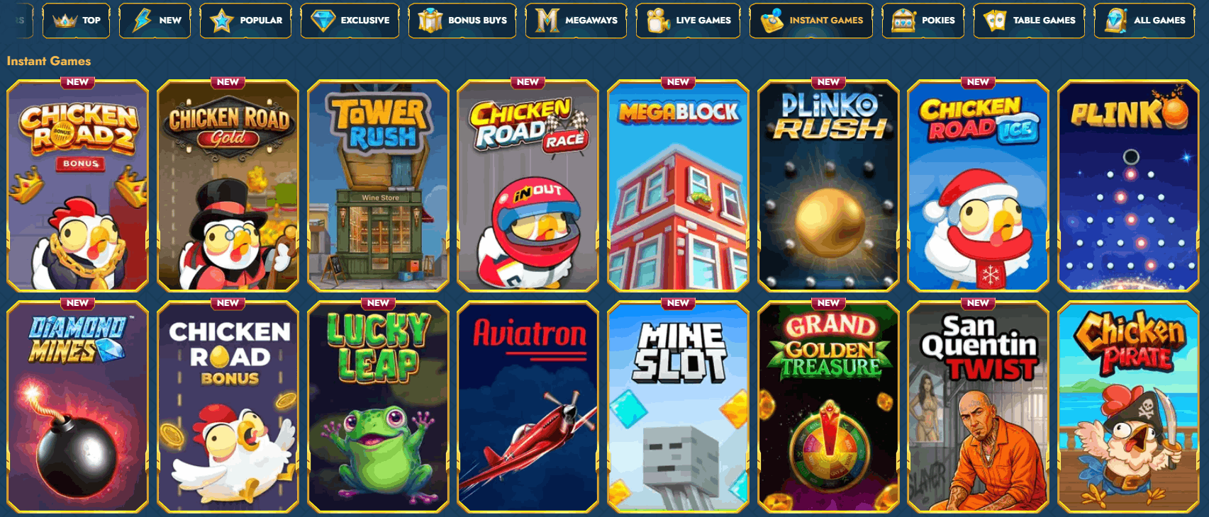 Casea Casino instant win games