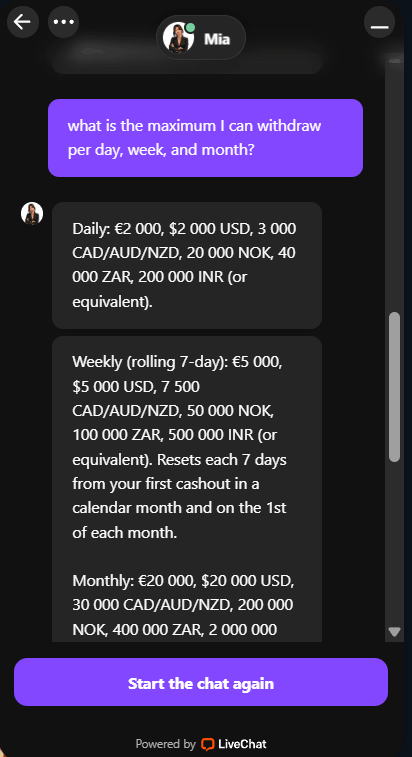 TripsCasino customer support